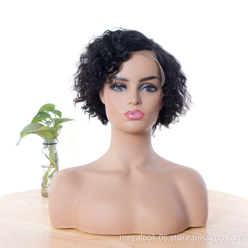 Lace Front Wig 13x4 180 Density  Lace Wigs For Women ,Short Pixie cut curly Human Hair Wig